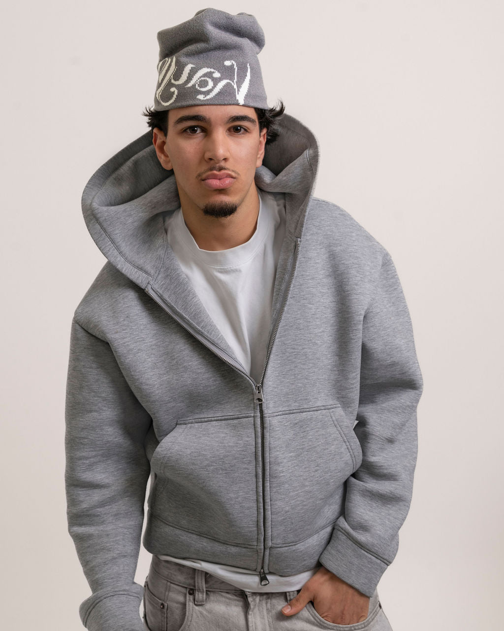 Kaynur Beanie with Satin Lining – Grey